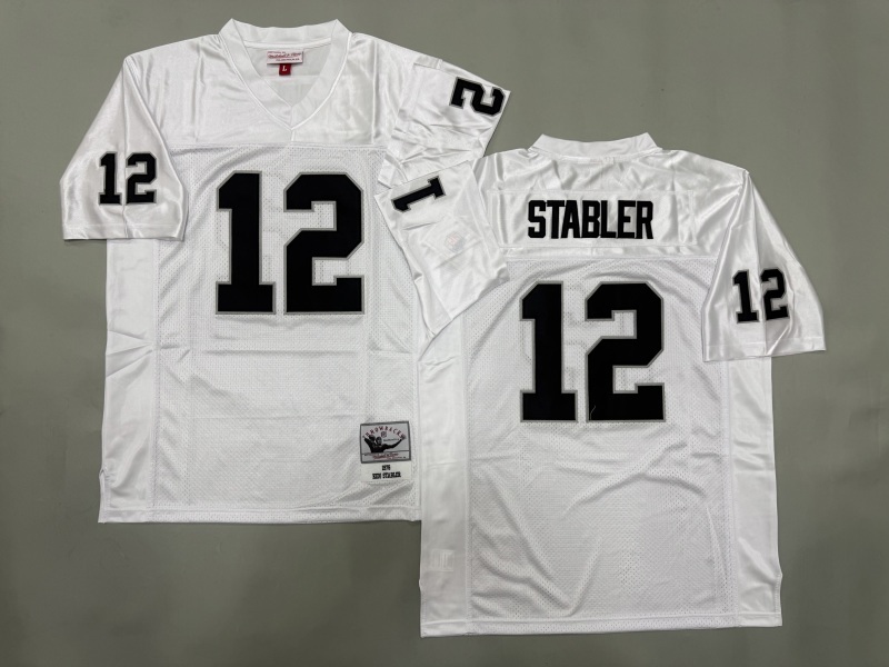 Men 2025 Nike Oakland Raiders #12 Stabler white Throwback Limited NFL Jersey style 001->oakland raiders->NFL Jersey